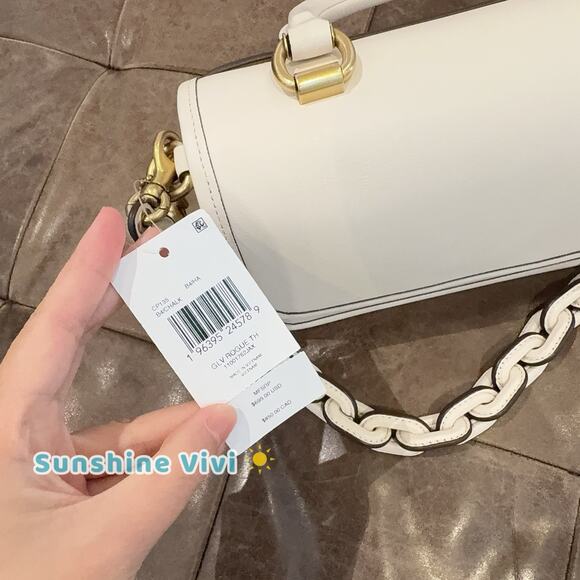 NWT Coach Rogue Top Handle Bag Brass/Chalk Glove tanned Leather CP135 - Picture 2 of 16